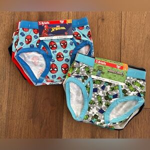NWT Spider-Man and Minecraft Briefs Sets